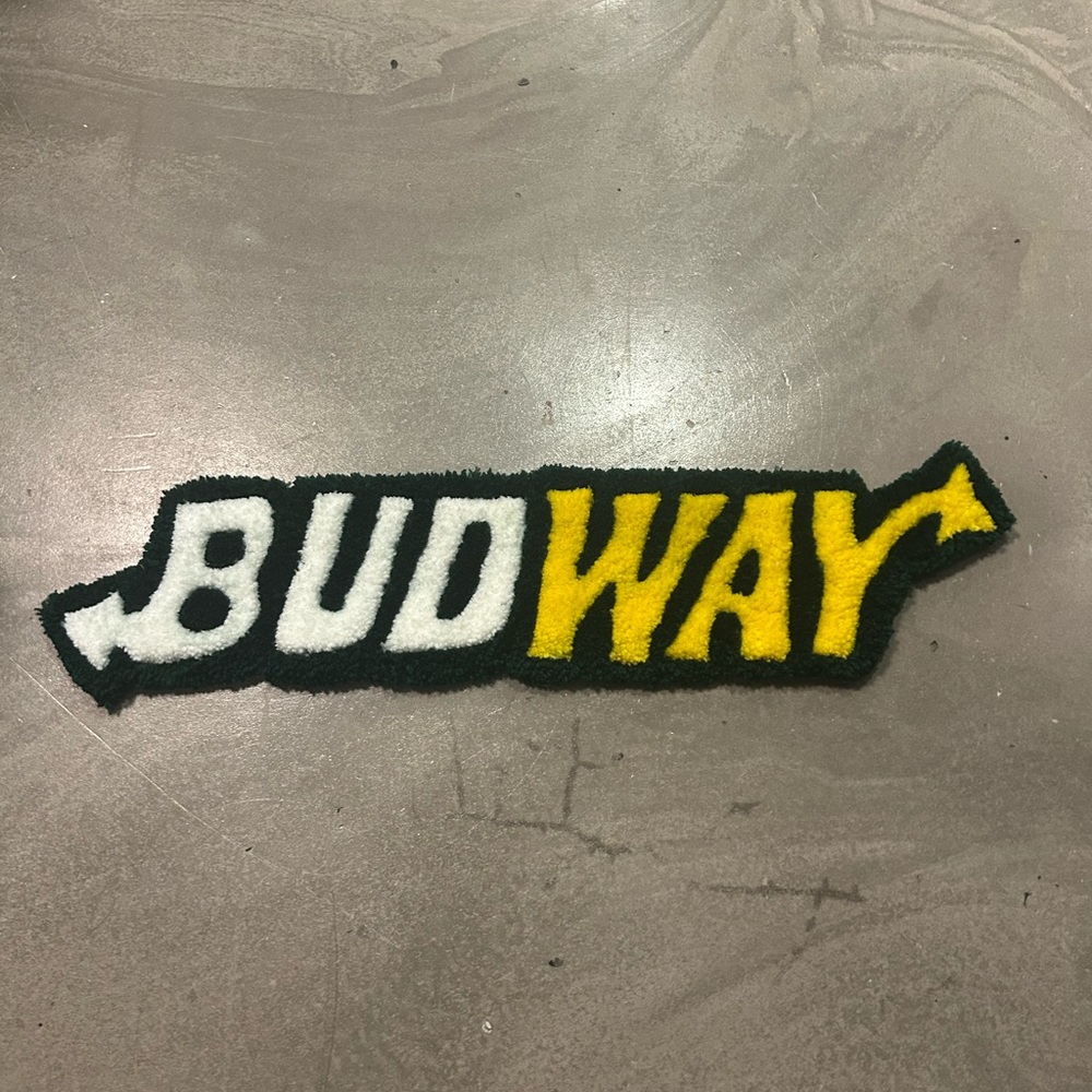 Handmade Budway ( Subway) custom rug Black and Yellow